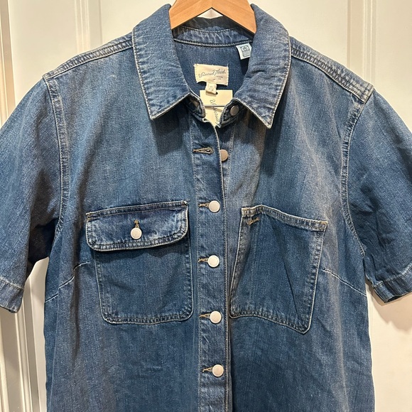 Women's Short Sleeve Denim Mini Shirtdress - Universal Thread XXL - Picture 6 of 12